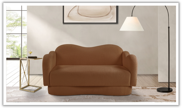 Meridian Furniture Bloom Teddy Fabric Upholstered Loveseat Sofa-Jennifer Furniture