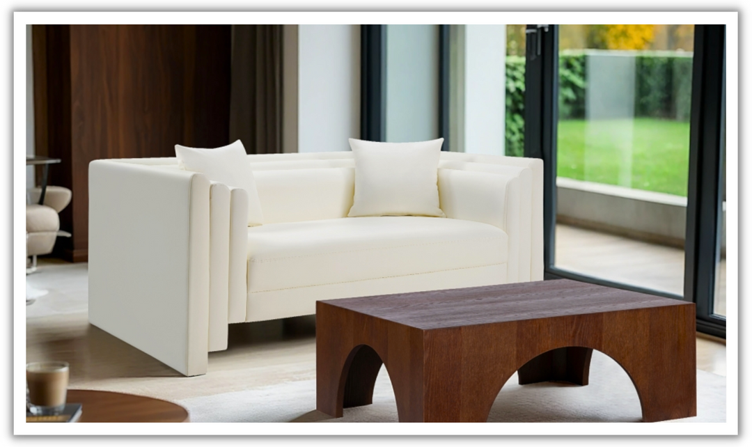 Meridian Furniture Everett Vegan Leather Upholstered Loveseat Sofa-Jennifer Furniture