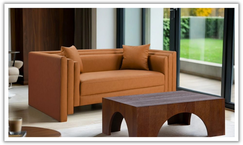 Meridian Furniture Everett Vegan Leather Upholstered Loveseat Sofa-Jennifer Furniture