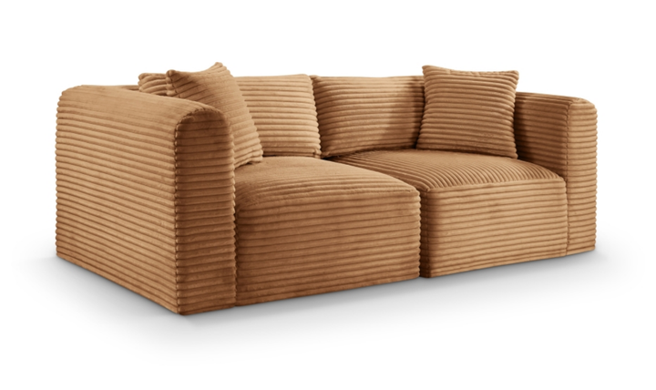 Meridian Furniture Shaggy Corduroy Performance Fabric Modular Loveseat
