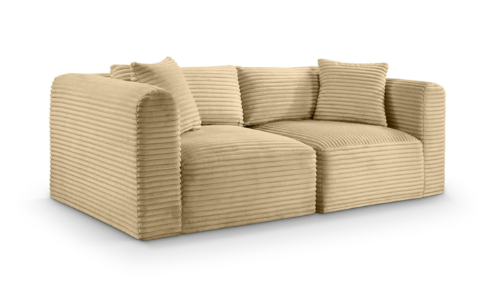 Meridian Furniture Shaggy Corduroy Performance Fabric Modular Loveseat