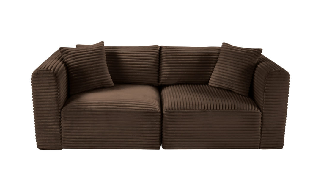 Meridian Furniture Shaggy Corduroy Performance Fabric Modular Loveseat