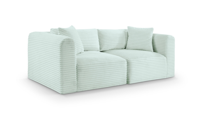 Meridian Furniture Shaggy Corduroy Performance Fabric Modular Loveseat