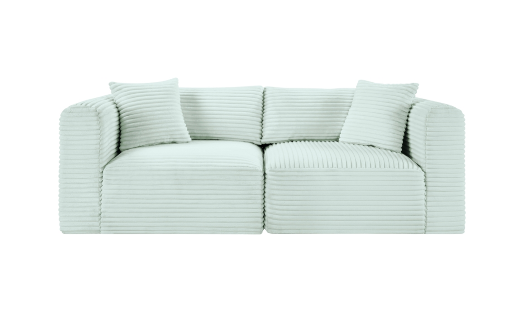 Meridian Furniture Shaggy Corduroy Performance Fabric Modular Loveseat