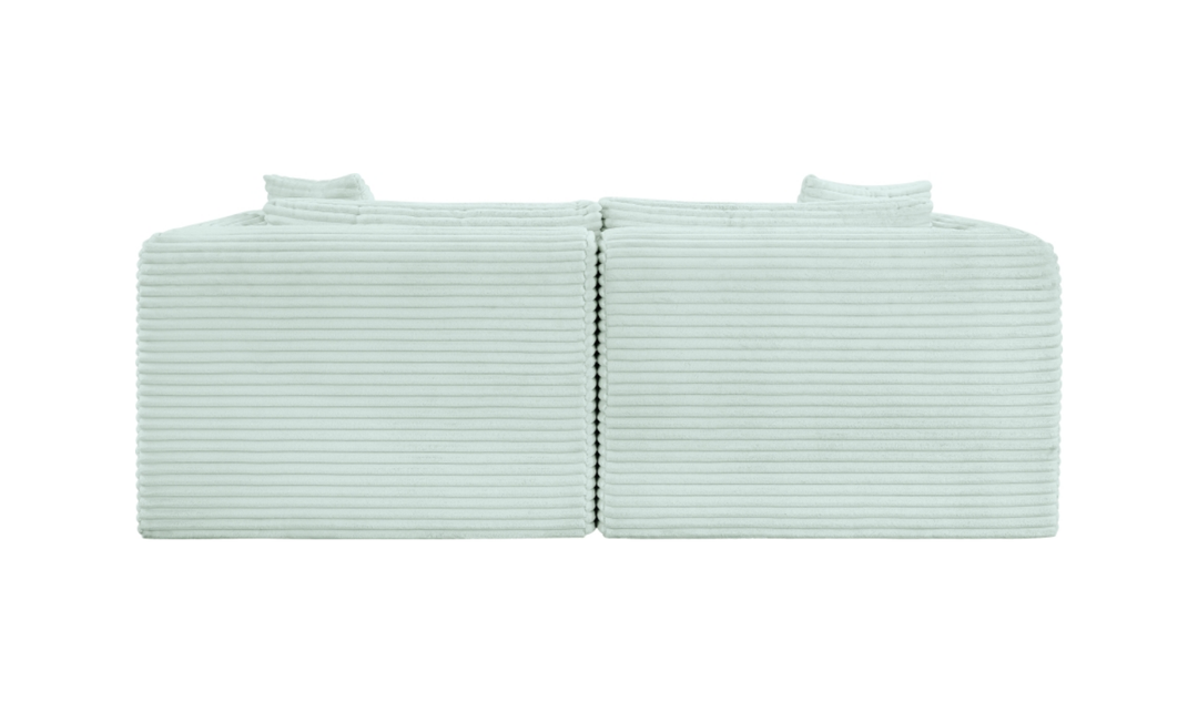 Meridian Furniture Shaggy 78" Corduroy Performance Fabric Upholstered Modular Loveseat Sofa-Jennifer Furniture