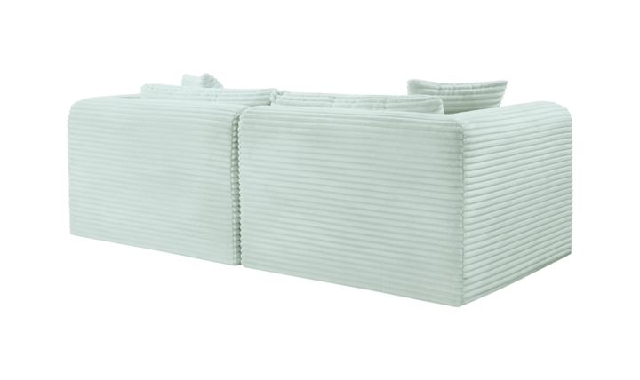 Meridian Furniture Shaggy 78" Corduroy Performance Fabric Upholstered Modular Loveseat Sofa-Jennifer Furniture