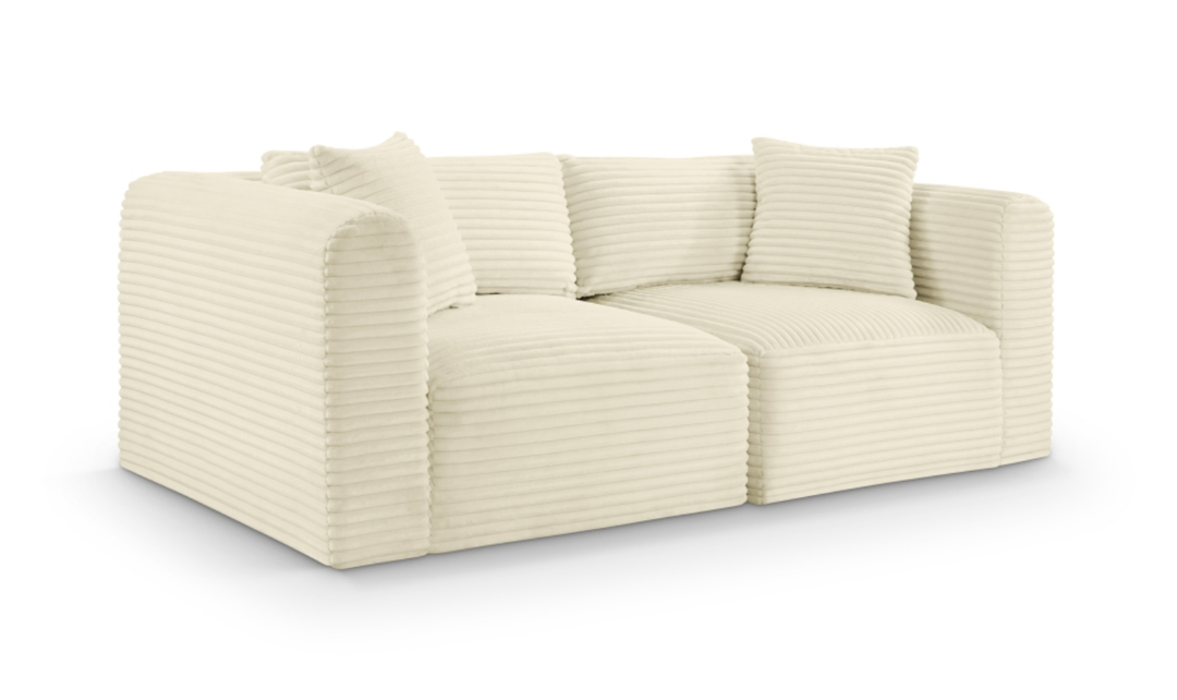 Meridian Furniture Shaggy Corduroy Performance Fabric Modular Loveseat