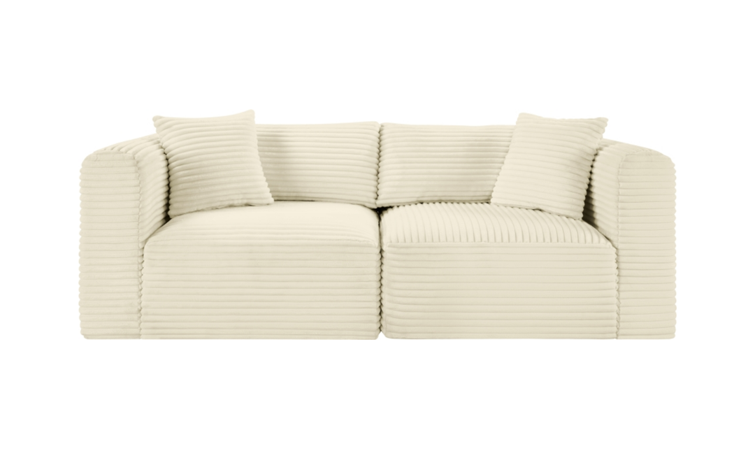 Meridian Furniture Shaggy Corduroy Performance Fabric Modular Loveseat