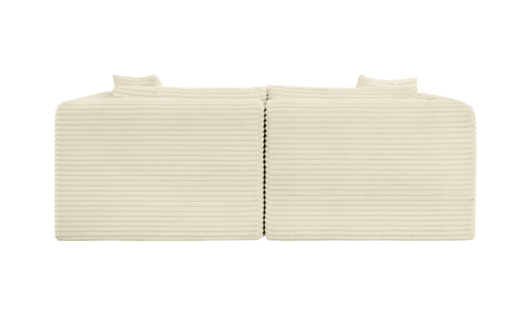 Meridian Furniture Shaggy Corduroy Performance Fabric Modular Loveseat