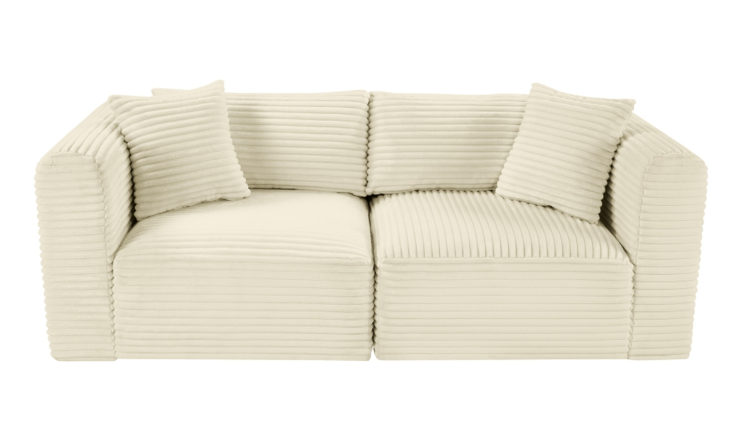 Meridian Furniture Shaggy Corduroy Performance Fabric Modular Loveseat