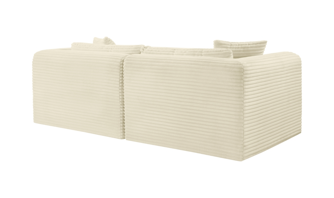 Meridian Furniture Shaggy Corduroy Performance Fabric Modular Loveseat