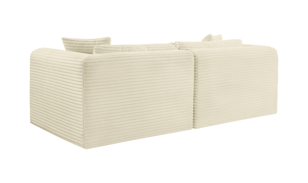 Meridian Furniture Shaggy Corduroy Performance Fabric Modular Loveseat