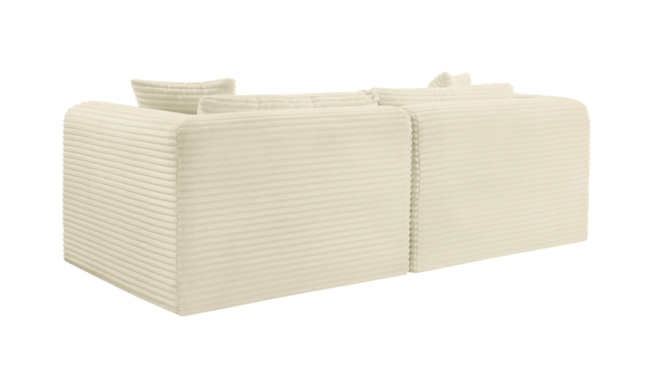 Meridian Furniture Shaggy Corduroy Performance Fabric Modular Loveseat