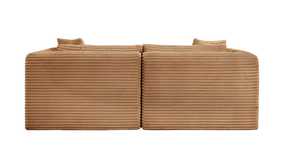 Meridian Furniture Shaggy 78" Corduroy Performance Fabric Upholstered Modular Loveseat Sofa-Jennifer Furniture