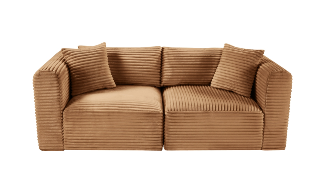 Meridian Furniture Shaggy Corduroy Performance Fabric Modular Loveseat