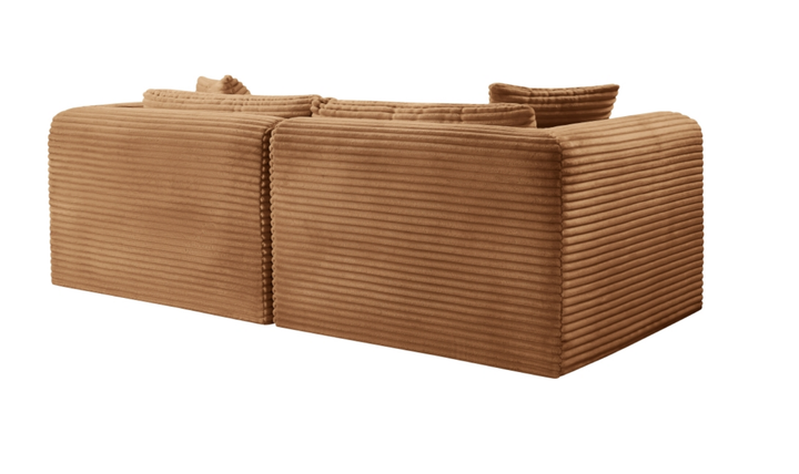 Meridian Furniture Shaggy Corduroy Performance Fabric Modular Loveseat