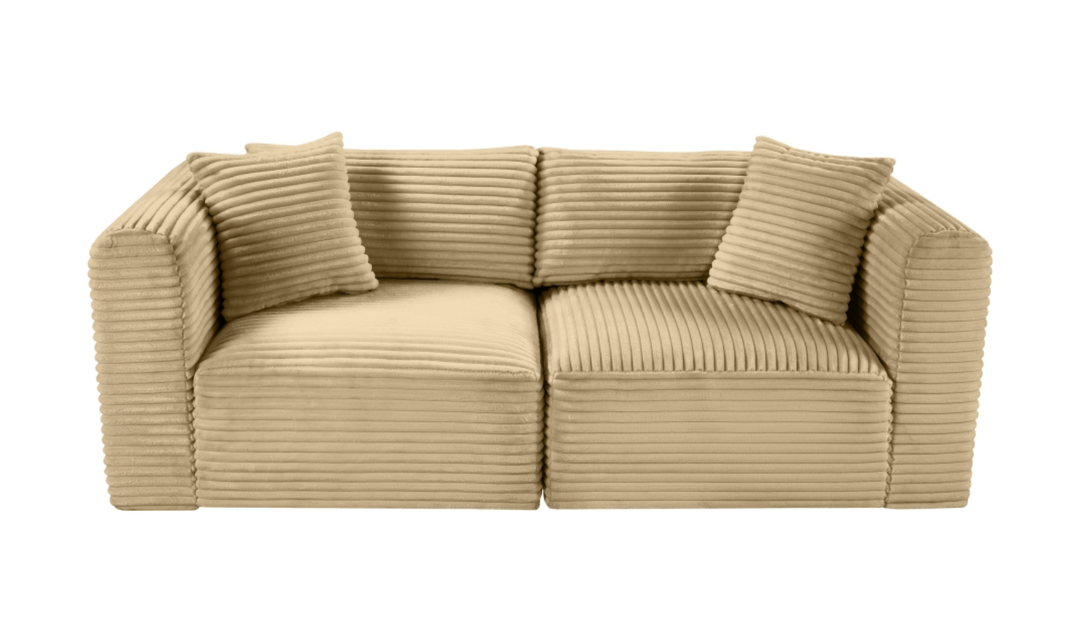 Meridian Furniture Shaggy Corduroy Performance Fabric Modular Loveseat