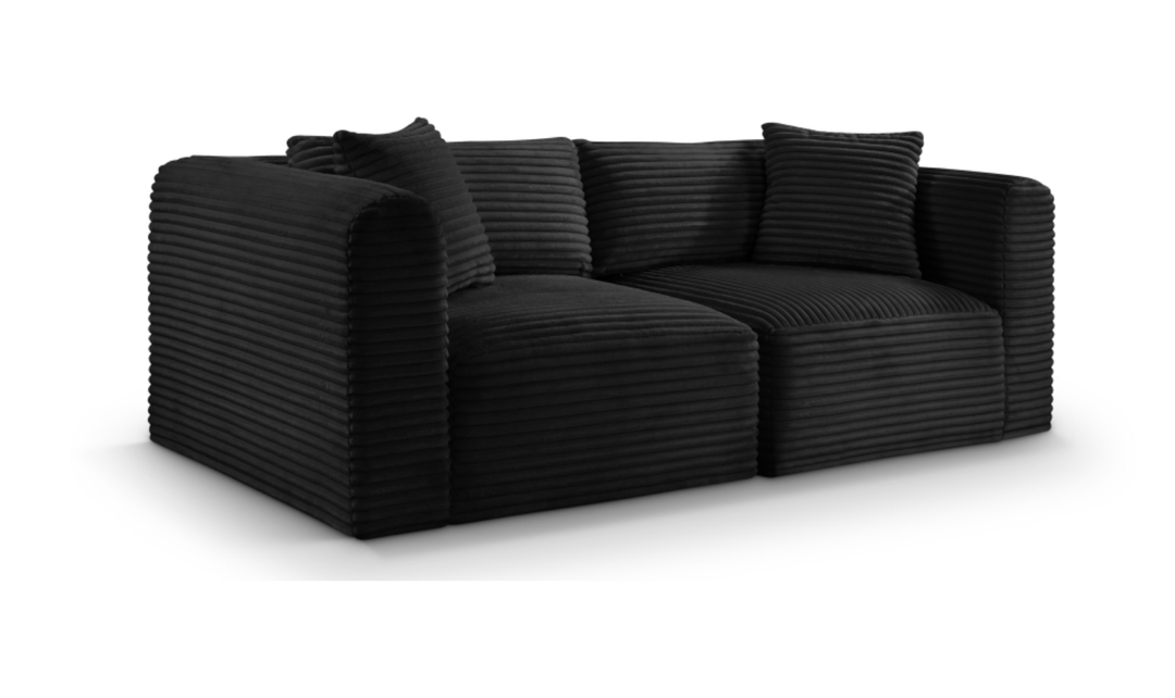 Meridian Furniture Shaggy Corduroy Performance Fabric Modular Loveseat