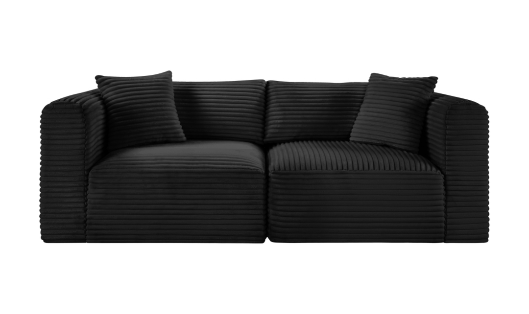 Meridian Furniture Shaggy Corduroy Performance Fabric Modular Loveseat