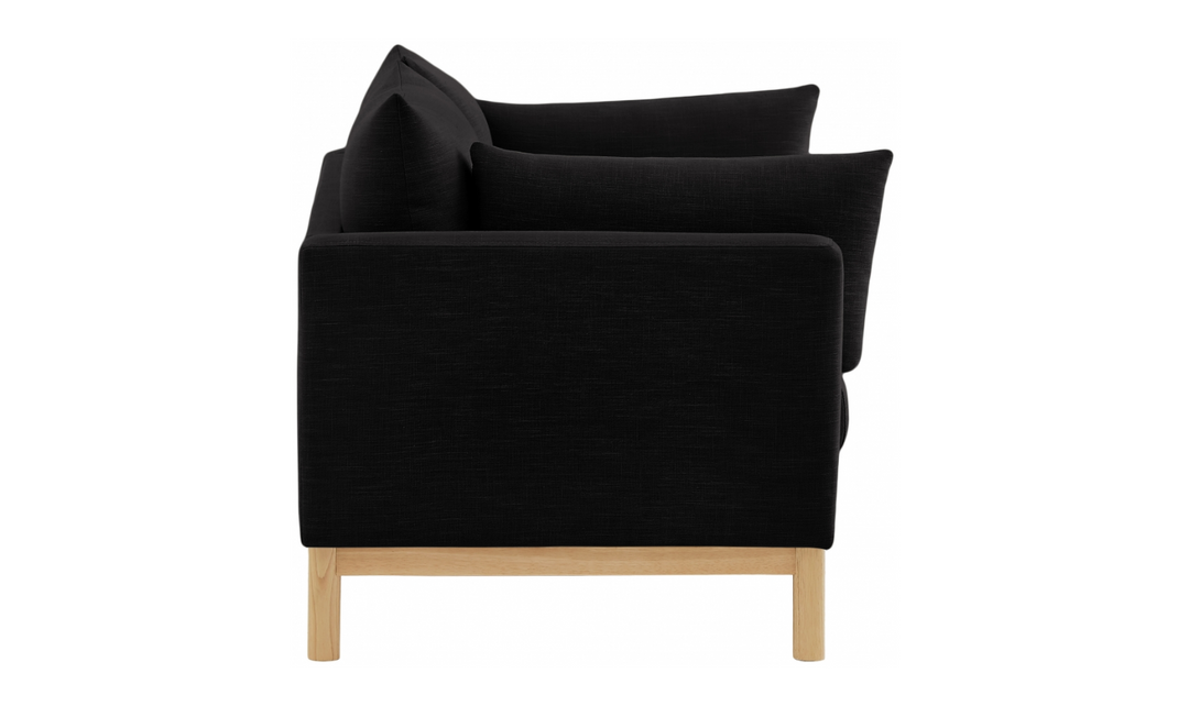 Meridian Langham Linen Textured Fabric Upholstered Loveseat