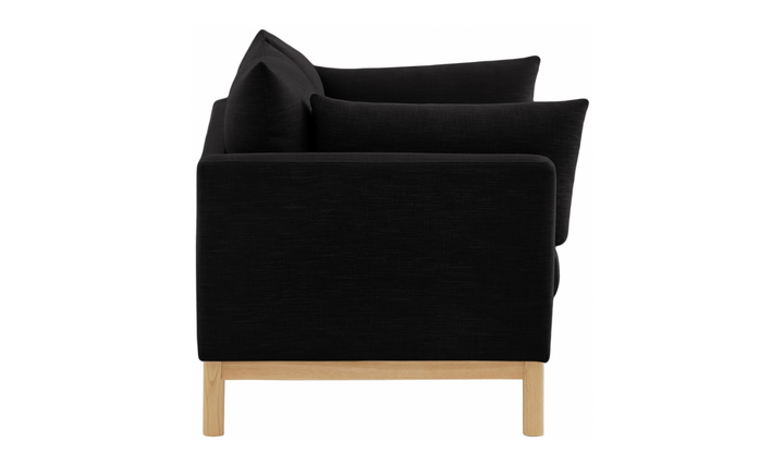 Meridian Langham Linen Textured Fabric Upholstered Loveseat