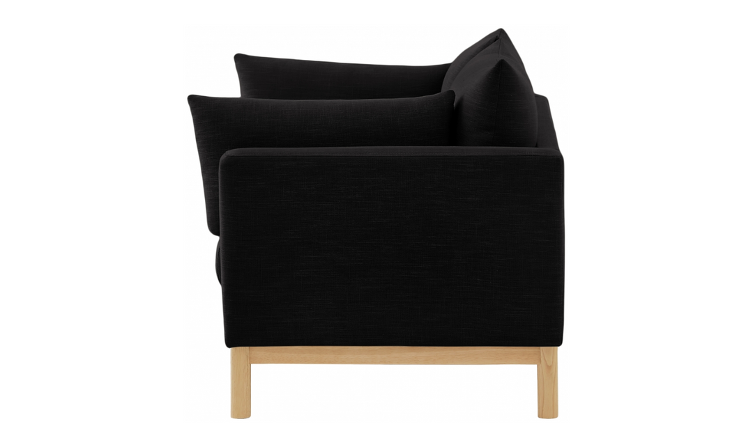 Meridian Langham Linen Textured Fabric Upholstered Loveseat