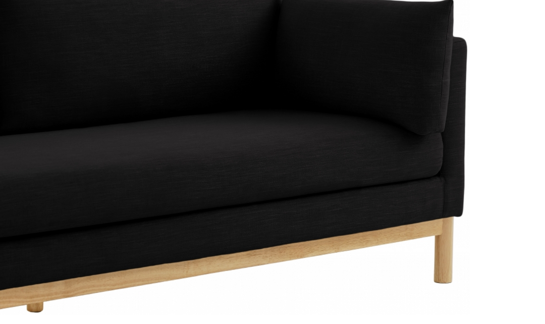 Meridian Langham Linen Textured Fabric Upholstered Loveseat