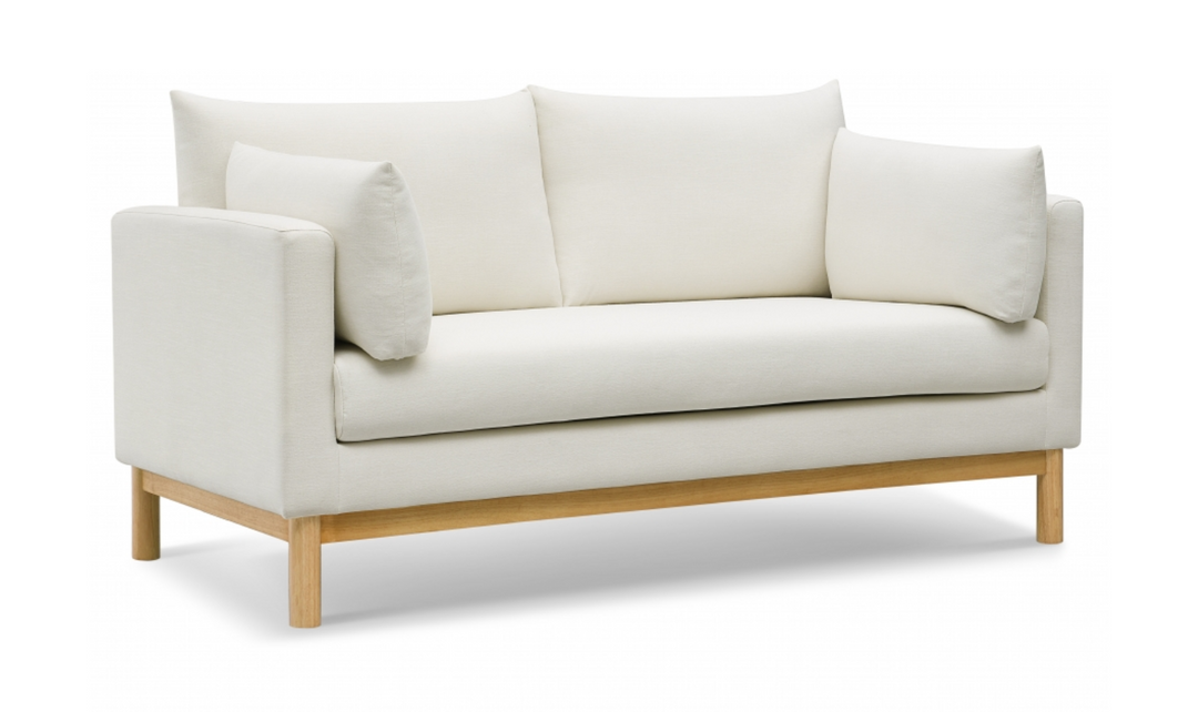 Meridian Langham Linen Textured Fabric Upholstered Loveseat