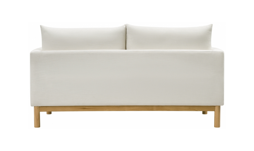 Meridian Langham Linen Textured Fabric Upholstered Loveseat