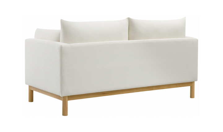 Meridian Langham Linen Textured Fabric Upholstered Loveseat