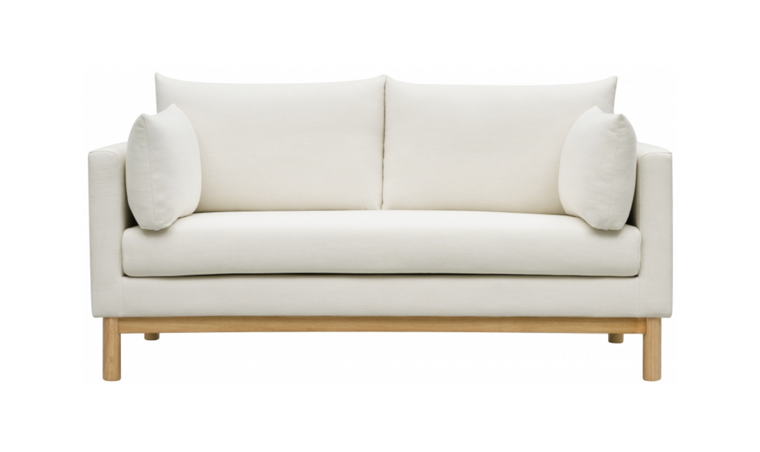 Meridian Langham Linen Textured Fabric Upholstered Loveseat