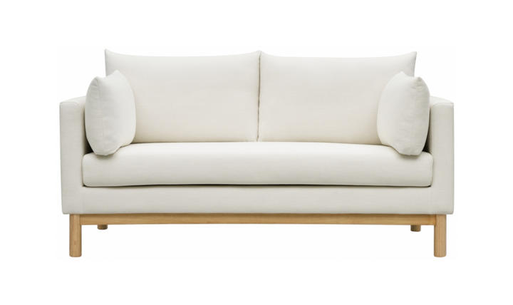 Meridian Langham Linen Textured Fabric Upholstered Loveseat