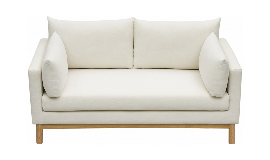 Meridian Langham Linen Textured Fabric Upholstered Loveseat