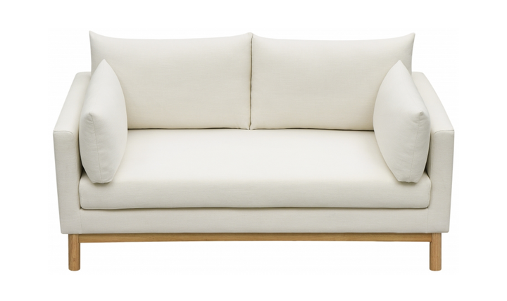 Meridian Langham Linen Textured Fabric Upholstered Loveseat