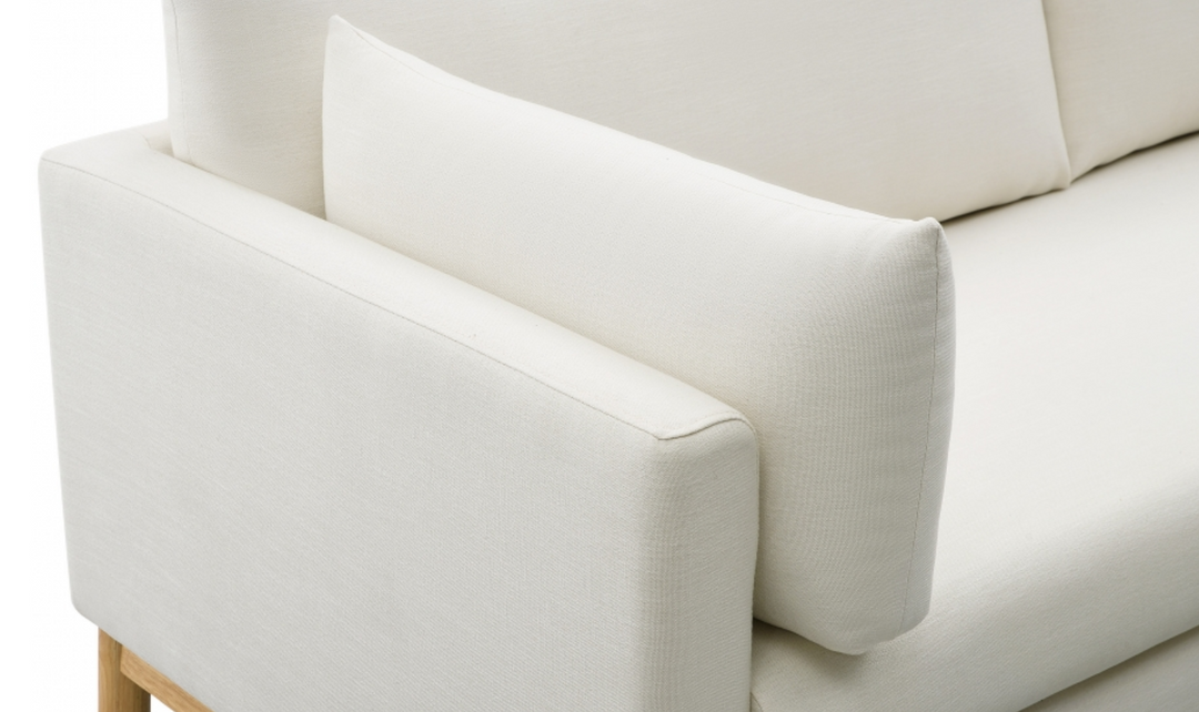 Meridian Langham Linen Textured Fabric Upholstered Loveseat