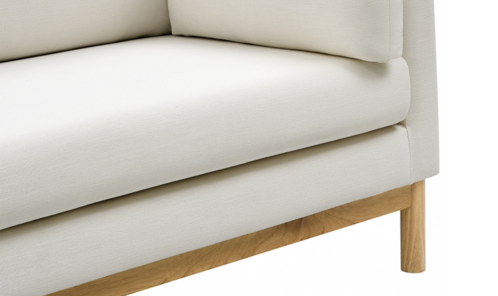 Meridian Langham Linen Textured Fabric Upholstered Loveseat