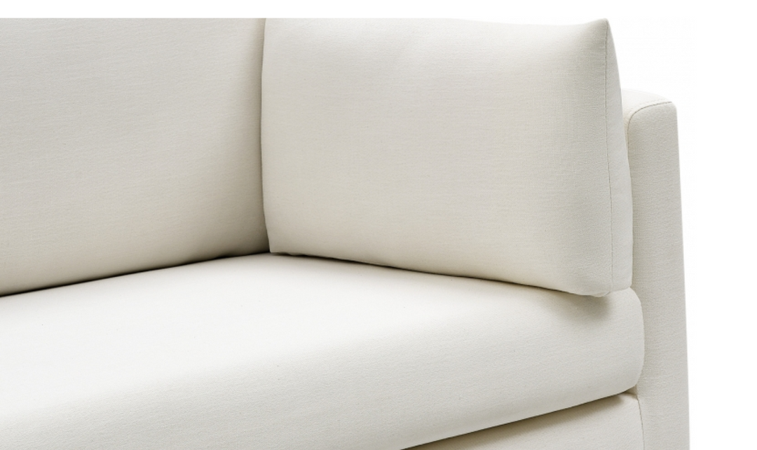 Meridian Langham Linen Textured Fabric Upholstered Loveseat