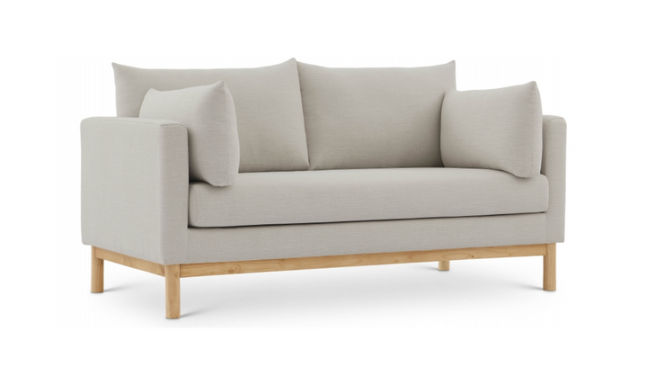 Meridian Langham Linen Textured Fabric Upholstered Loveseat