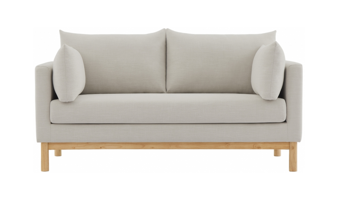 Meridian Langham Linen Textured Fabric Upholstered Loveseat