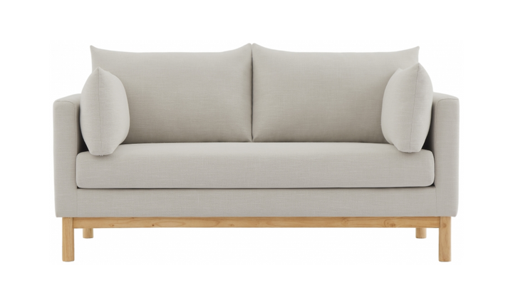 Meridian Langham Linen Textured Fabric Upholstered Loveseat