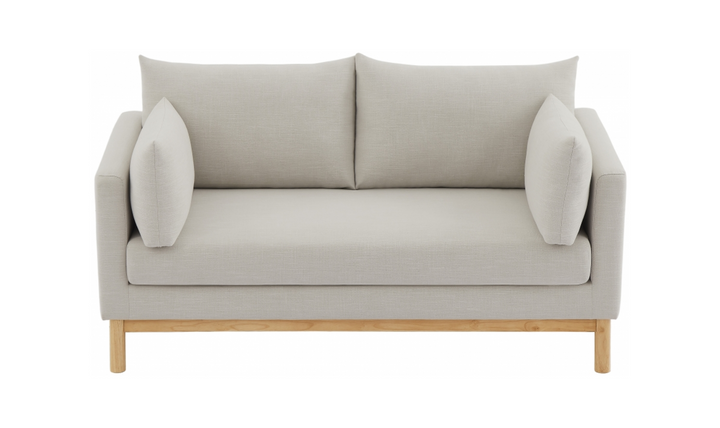 Meridian Langham Linen Textured Fabric Upholstered Loveseat