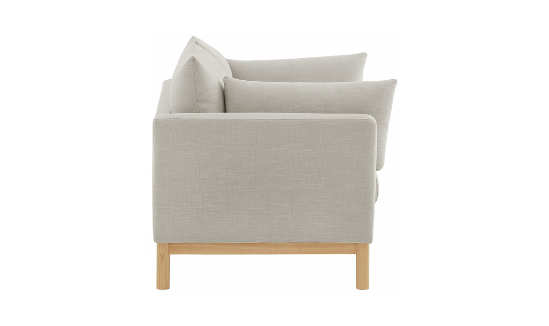 Meridian Langham Linen Textured Fabric Upholstered Loveseat