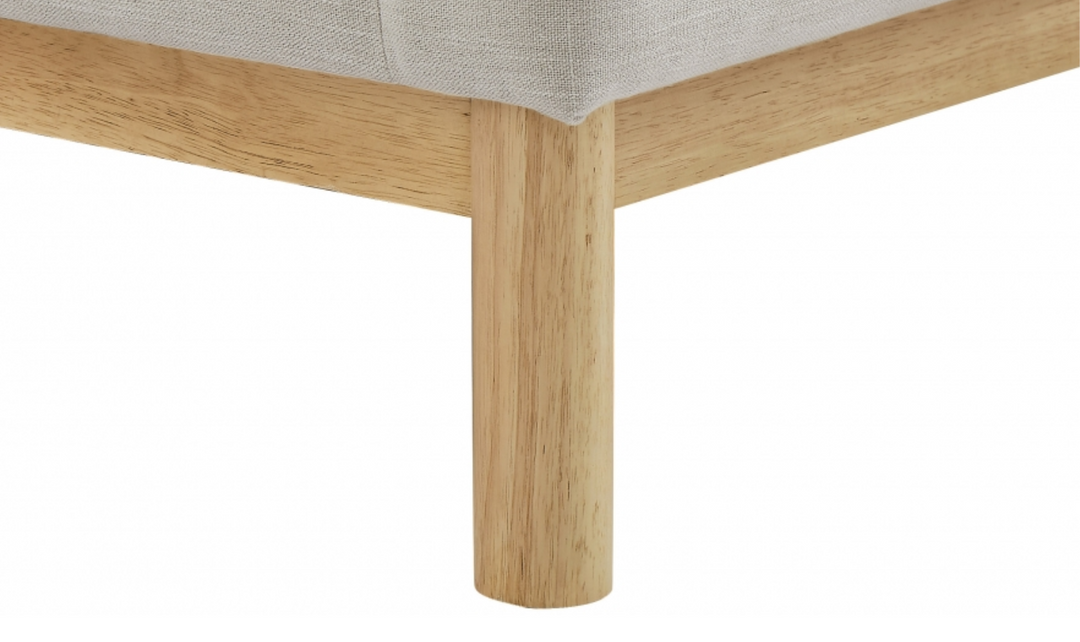 Meridian Langham Linen Textured Fabric Upholstered Loveseat