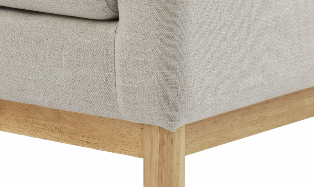 Meridian Langham Linen Textured Fabric Upholstered Loveseat