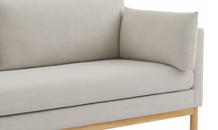 Meridian Langham Linen Textured Fabric Upholstered Loveseat