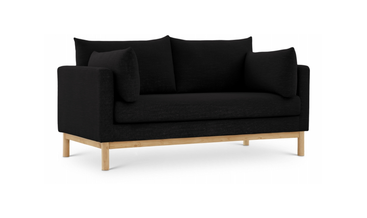 Meridian Langham Linen Textured Fabric Upholstered Loveseat