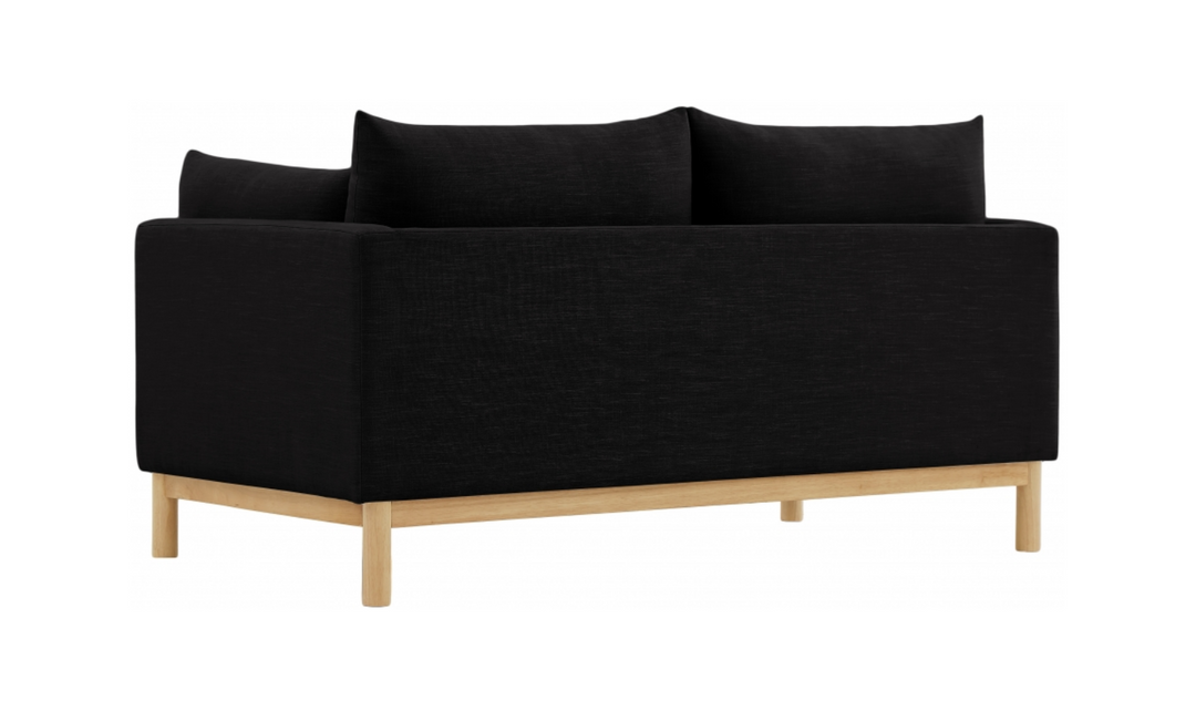 Meridian Langham Linen Textured Fabric Upholstered Loveseat