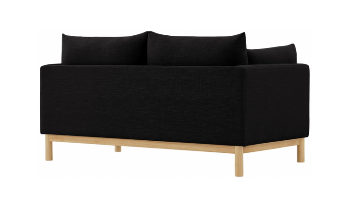 Meridian Langham Linen Textured Fabric Upholstered Loveseat