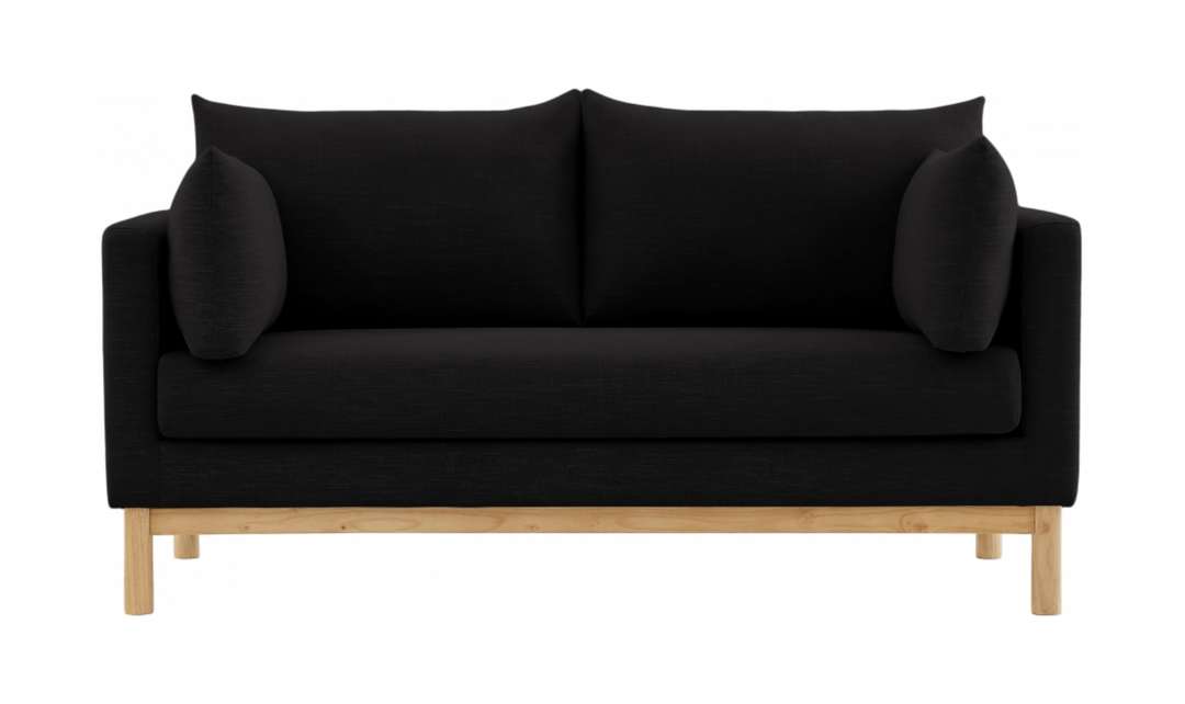 Meridian Langham Linen Textured Fabric Upholstered Loveseat