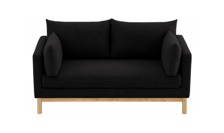 Meridian Langham Linen Textured Fabric Upholstered Loveseat